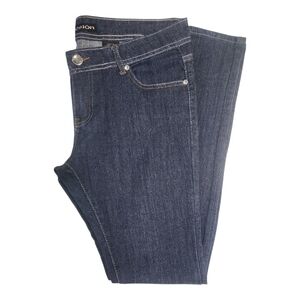 Pasion Elegant Beautiful Darker Denim Wash Straight Leg Jeans